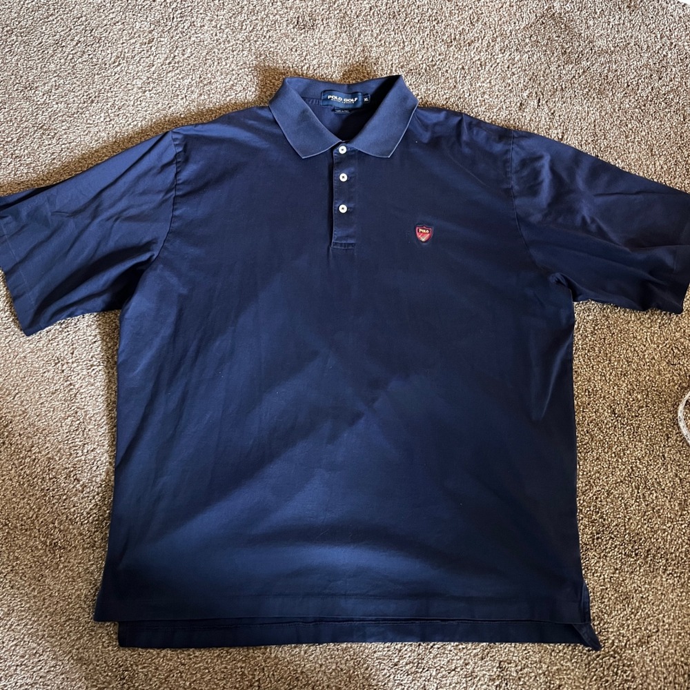 Vintage Polo Golf Ralph Lauren Polo Shirt Golf Casual Short Sleeve Navy 0068